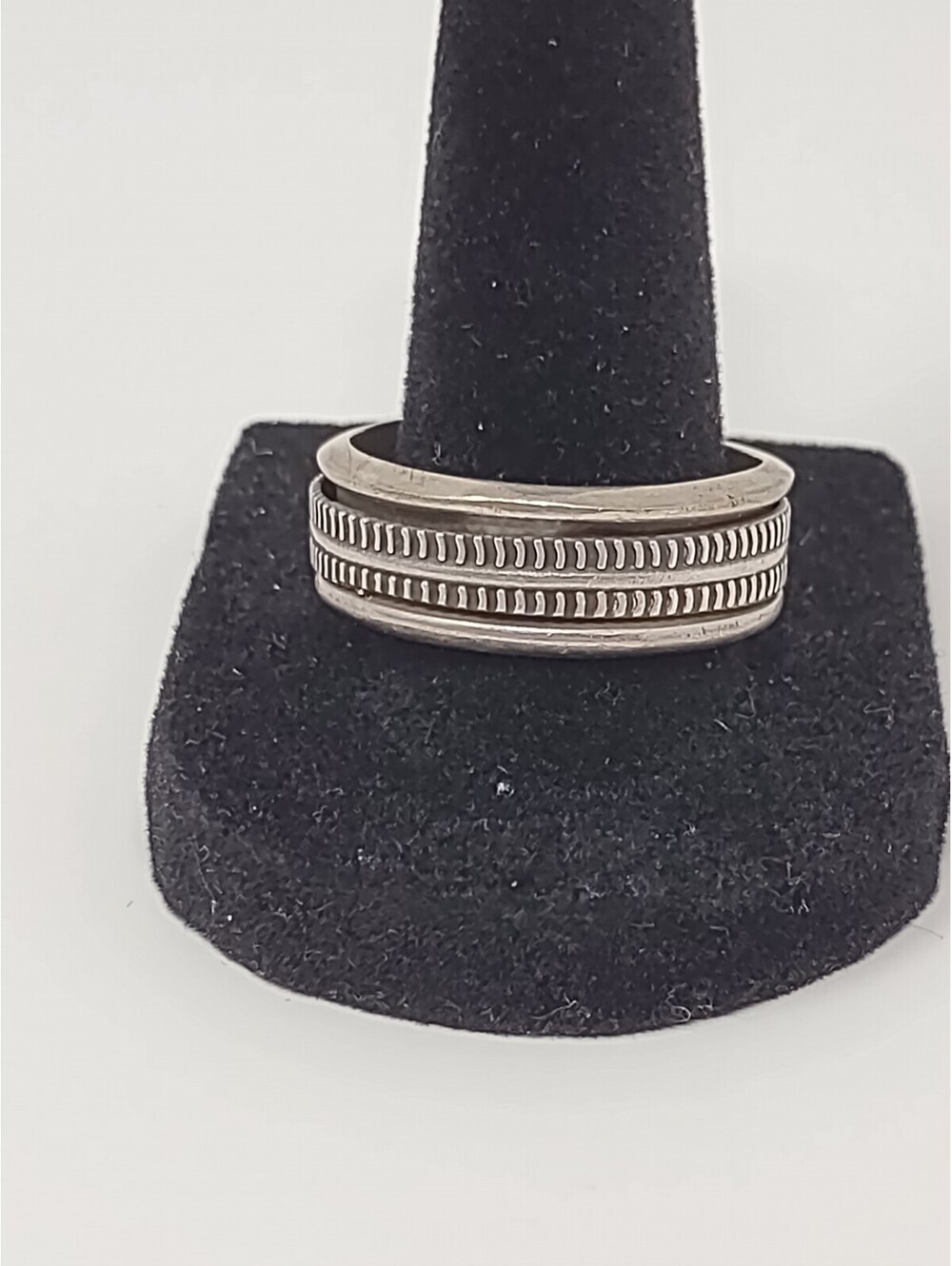 Mexico 925 Sterling Silver Spinner Band Ring Sz 12 Unisex